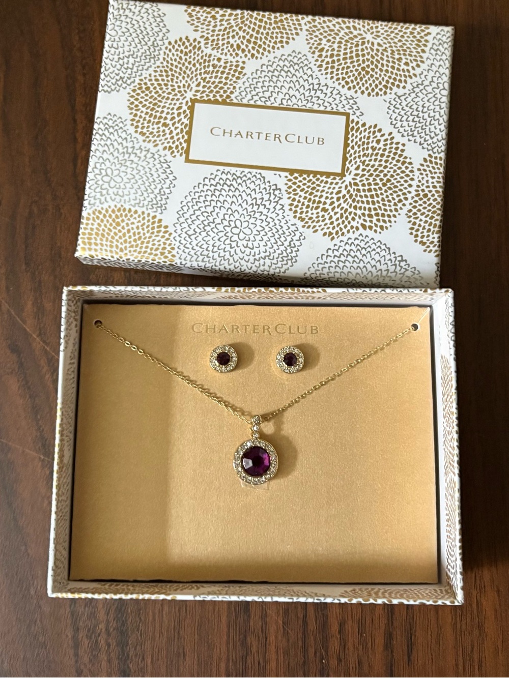 Charter Club Purple Necklace Set with Gift Box - NWOT